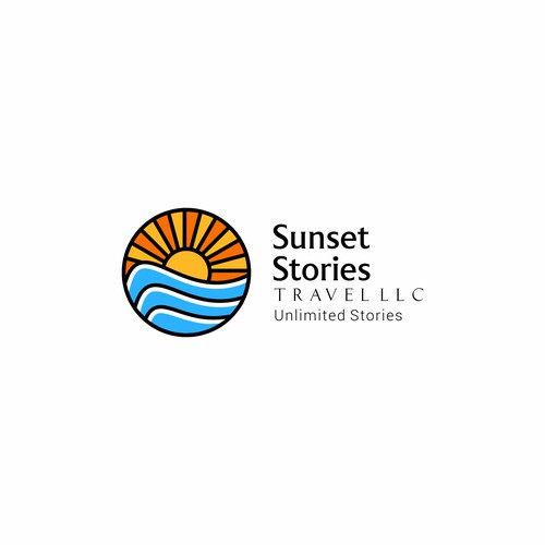 sunset logo for travel agency