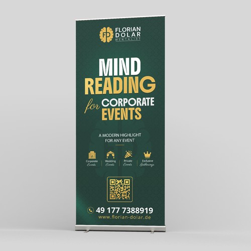 Roll-Up Banner Design for Professional Mentalist / Mind Reader Brand