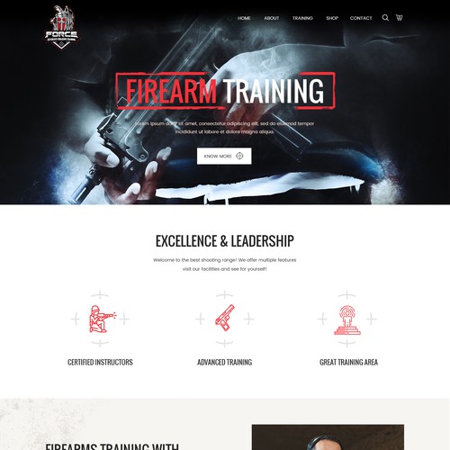 Homepage Design for Force Defensive Firearm Training