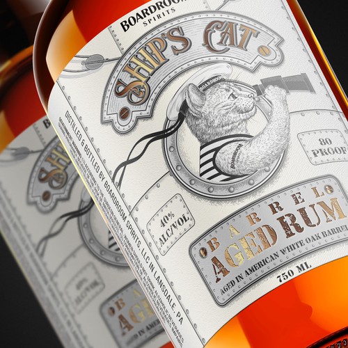 Ship's Cat, Aged Rum label