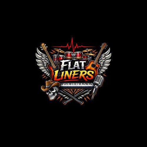 Flat Liners Band Logo – Full Instrument Vector Rock Style