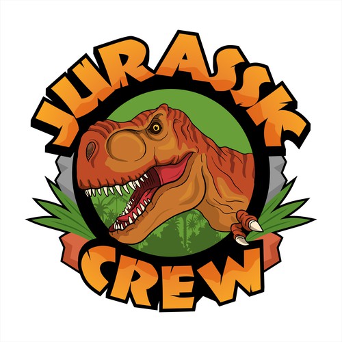 Jurassic park logo design with T-Rex dinosaur