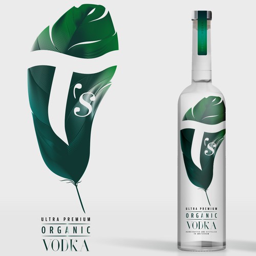 Elegant label design for premium vodka