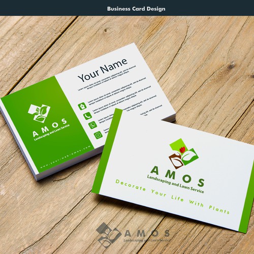Modern Logo Concept for AMOS Landscaping and Lawn Logo