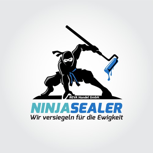 Logo Design for "NINJA SEALER", A leading firm in Austria in sealing any kind of flooring such ; Terrazzo, any other mineral floor, PVC, Linoleum, rubber floors, etc. 