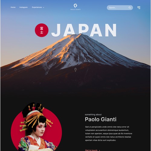 Photographer, blogger website in Japan