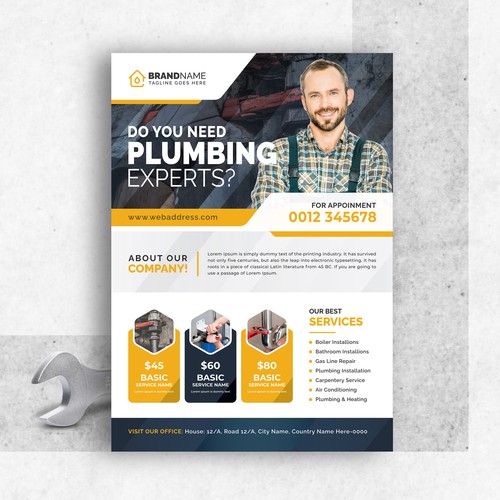 Eye-Catching Plumbing Service Flyer Design