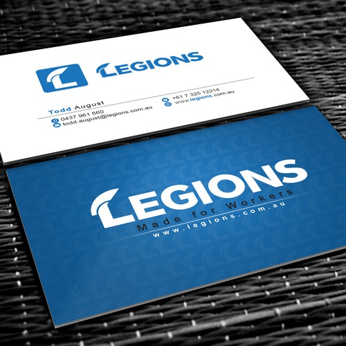 cards and stubbie holder for startup company Legions