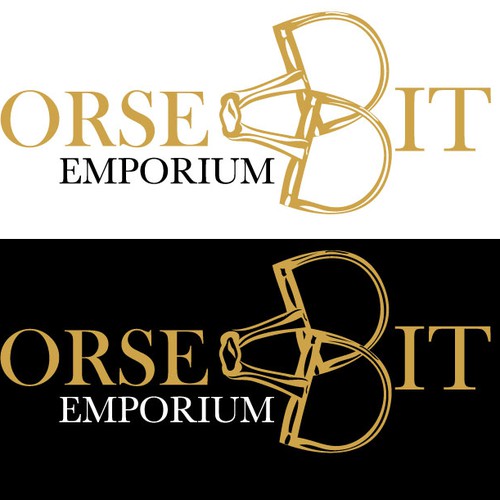 HORSE BIT EMPORIUM - Online webstore (selling - horse tack). SeekingSophisticated illustrated Logo amongst biz name