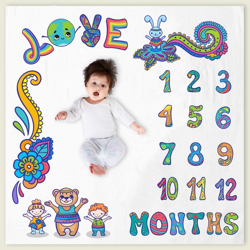 Baby Milestone Blanket design