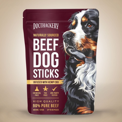 Modern packaging design concept for dog sticks