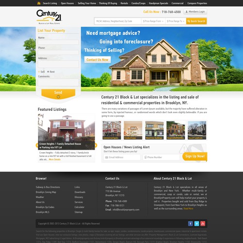 Help century 21 block & lot with a new website design