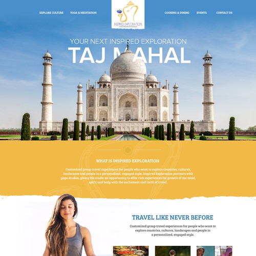 Bold and fun website for travel website