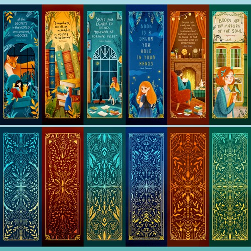 Bookmark Illustration set ''dreamers"