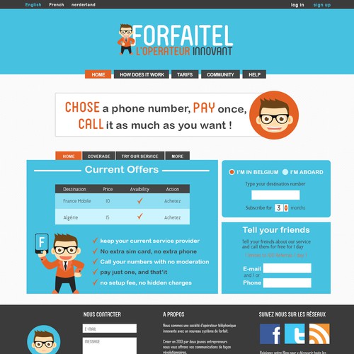 Créez le/la website design suivant(e) pour Forfaitel