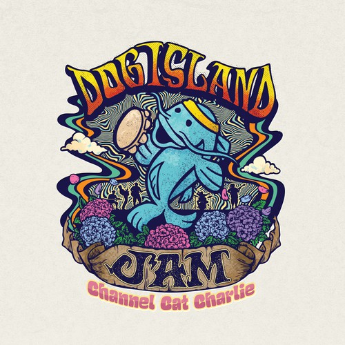 Dog Island Jam - Channel Cat Charlie Logo