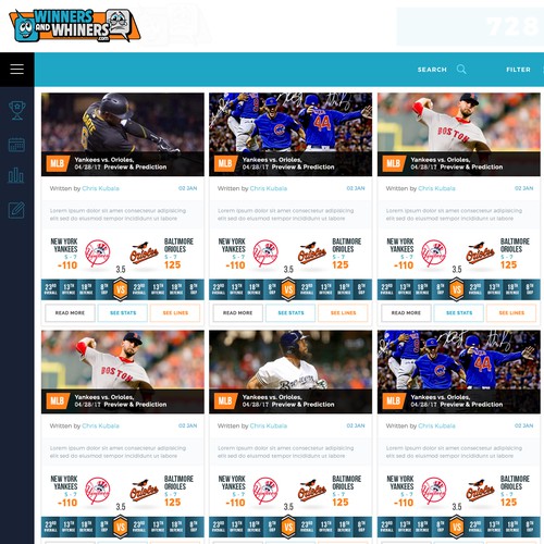 Sports content site needs a cool new look
