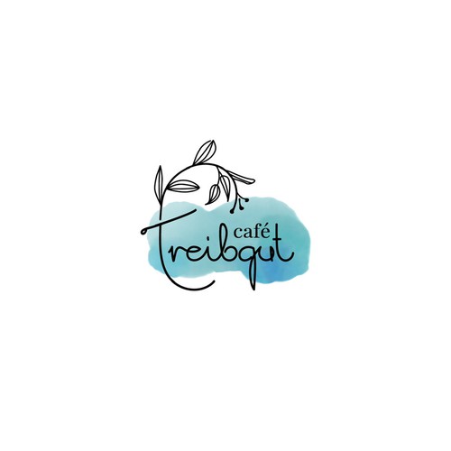 Logo concept for a plant loving café with the name driftwood
