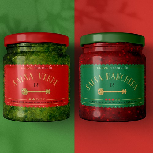 Label Design for Clave Taquería's Mexican Sauces