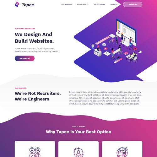 Home Page For A Software Engineer Team