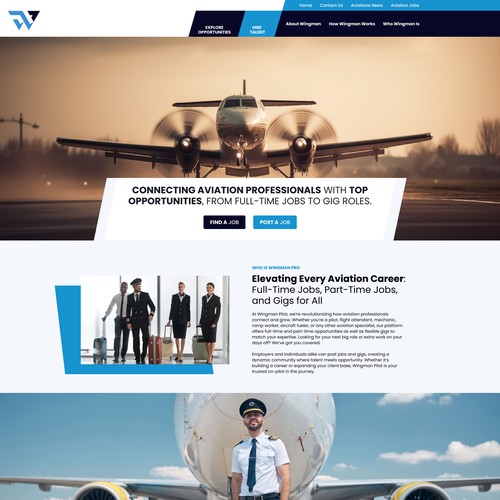 Aviation Job Board Landing Page Redesign