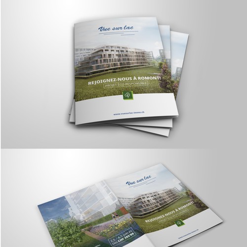 Brochure for real estate promotion to sell of eco-friendly built homes