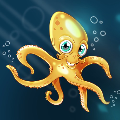 rough cartoon octopus illustration