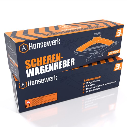 Minimalist, Masculine & Modern Package Design for Scissor Jack Tool