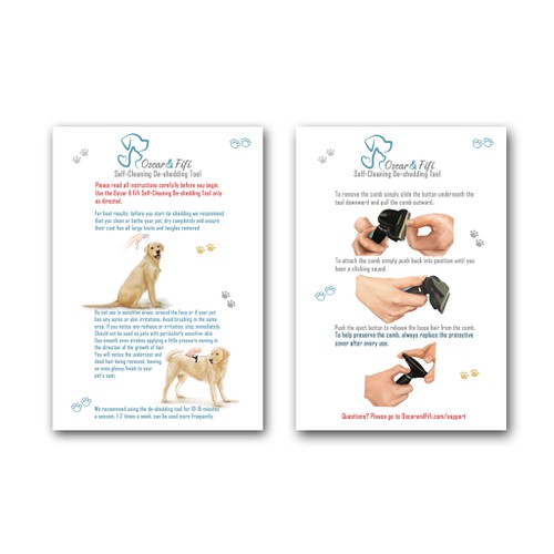 Create a Directions For Use Card with Illustrations for Premium Pet Product