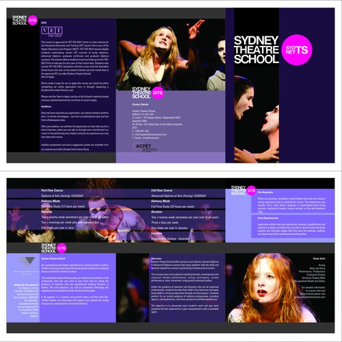 3fold brochure for Sydney Theatre School