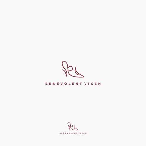 Unique monoline style logo concept for brand shoes "Benevolent Vixen"