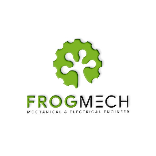 Design a modern logo incorporating a Frog for a mechanical & electrical engineer