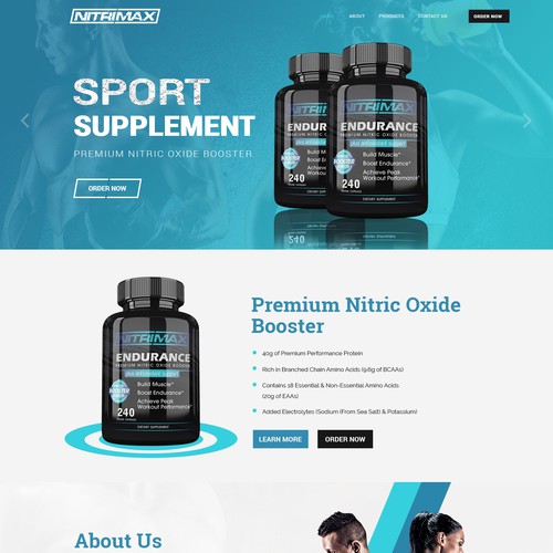 Home page for Sport supplements company