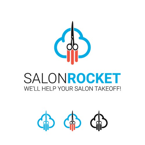 Modern hip logo concept for cutting edge salon