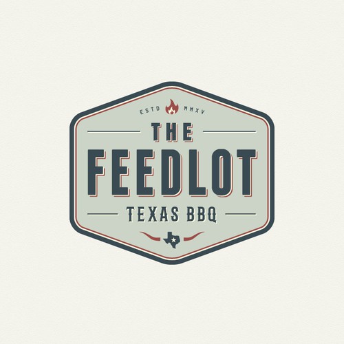 Modern retro logo for a traditional Texas style BBQ restaurant