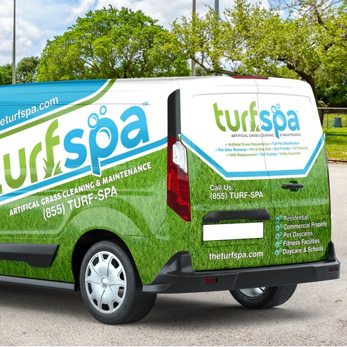Epic Van Wrap For Artificial Grass Cleaning Company