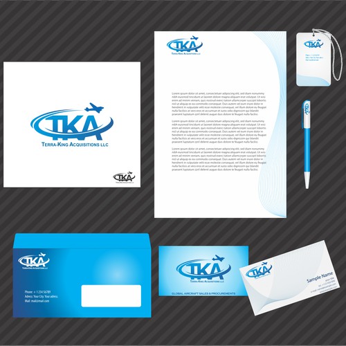 Create a logo and business card for Terra-King Acquisitions LLC.  Let your creativity fly!