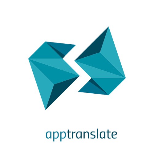 Flat, geometric logo for app translation website