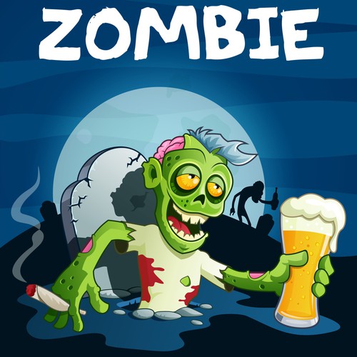 Drunk & Drugged Zombie illustration