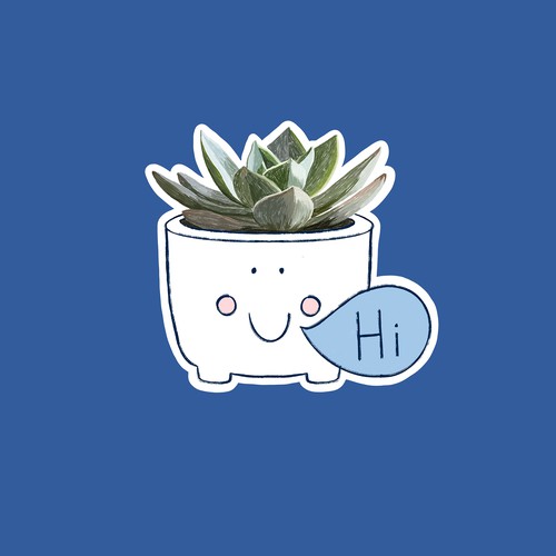 Sticker for a cactus shop