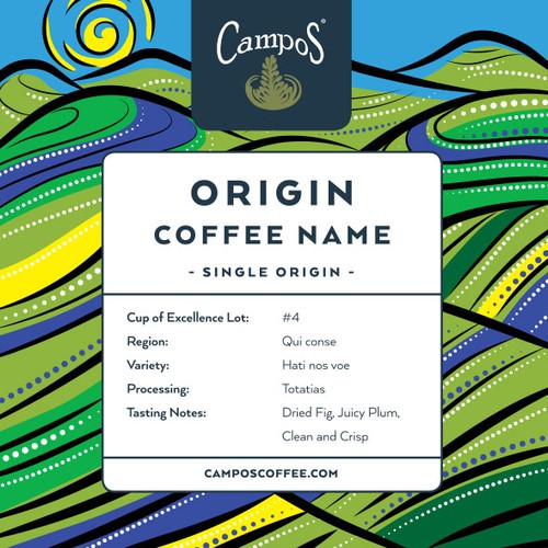 Coffee Label illustration: Rwanda