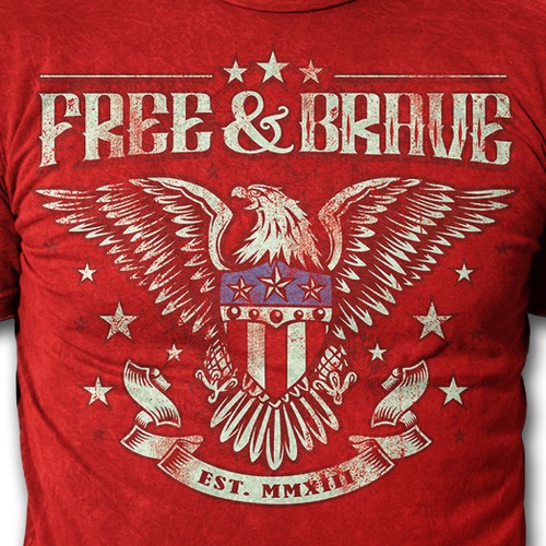 Trendy & stylish t-shirt design needed for Free & Brave
