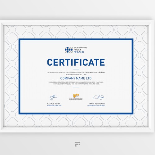 Certificate design