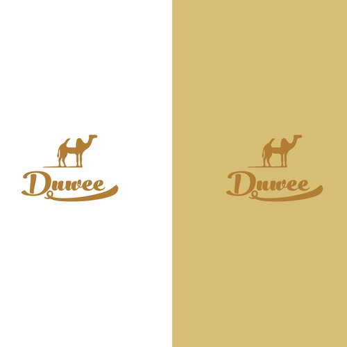 Logo for a scarf brand using an outline of a camel