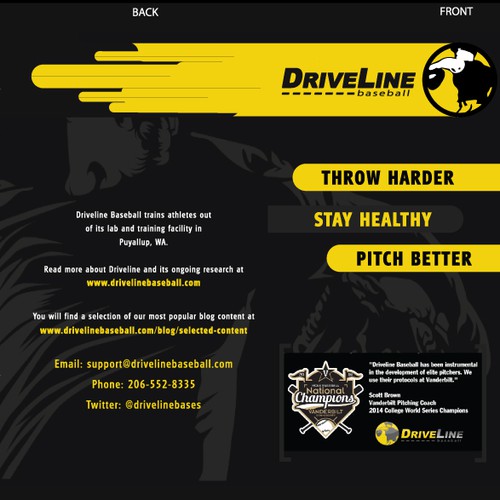 Tri-Fold Brochure for Baseball Science Company