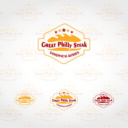 Crear logotipo de sándwich de carne "Steak" dando a conocer su nombre de origen Philly Steak