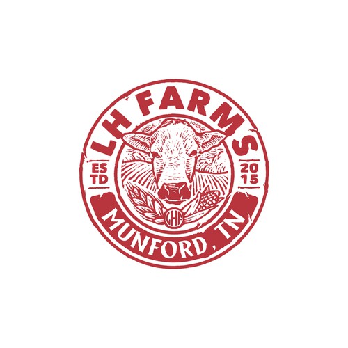 Vintage Hand Drawn Farming Badge Logo