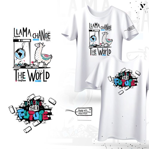 Line of illustrated t-shirts for children with positive messages.