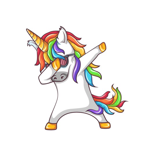 "Dabbing” Unicorn Character