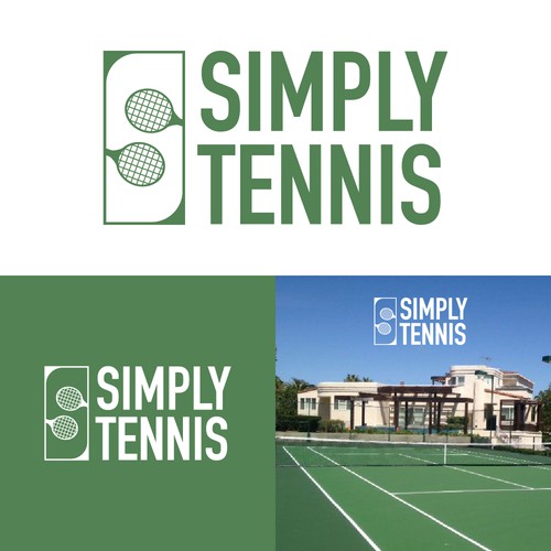 Negative concept logo for a rooftop tennis court
